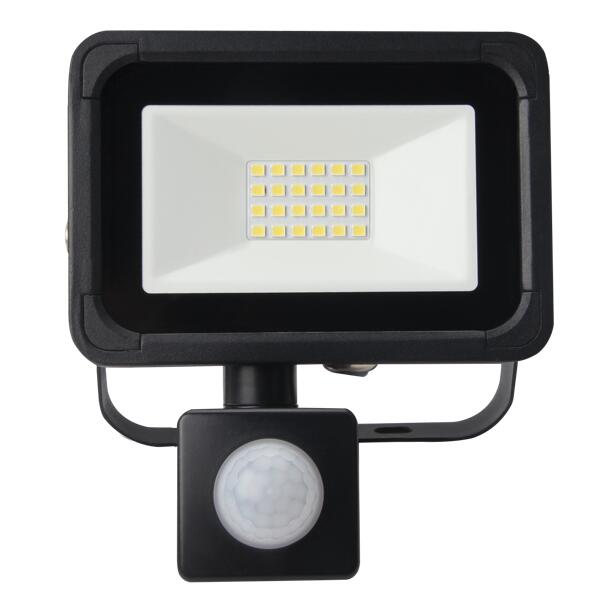Daylight 6000K 10W LED Black Outdoor PIR Motion Sensor Curved Arc Wall Light Fitting Frosted Cover IP54 Weatherproof