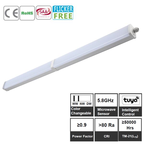 Gyms Biard 2ft 20W LED IP66 Waterproof Tri-Proof Batten Tube Ceiling Light Warehouses & Offices Car Parks Garages 