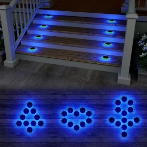 Solar LED Deck Lights round dock lawn step light