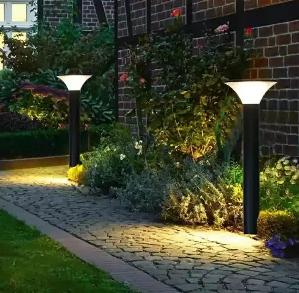 Solar LED Lawn lamps round SLL-2 project in garden 1 Solar LED Lawn lamps round SLL-2 project in garden 1