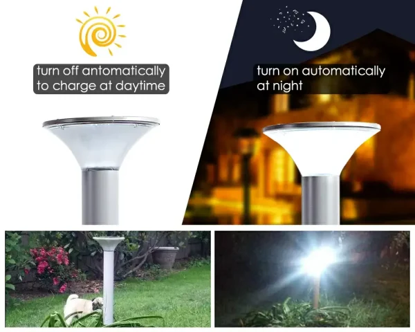 Solar LED Lawn lamps round dusk to dawn auto on-off Solar LED Lawn lamps round dusk to dawn auto on-off