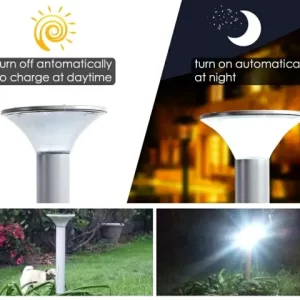 Solar LED Lawn lamps round dusk to dawn auto on-off