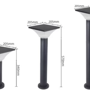 Solar LED Lawn lamps square SLL-1 pillar light size
