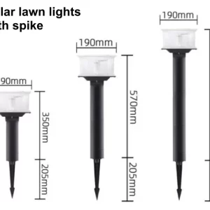 Solar LED Lawn lights size with spike